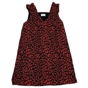 Adrienne Ruffle Sleeve  Sleeveless  Leopard Print Dress Size Small